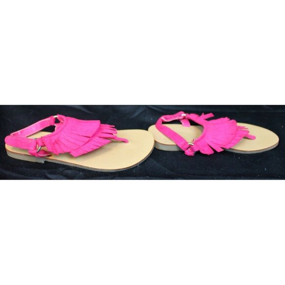 Gymboree Fairy Fashionable Girl's Pink Fringe Suede Sandals sz 12 Beach Spring - Picture 3 of 7